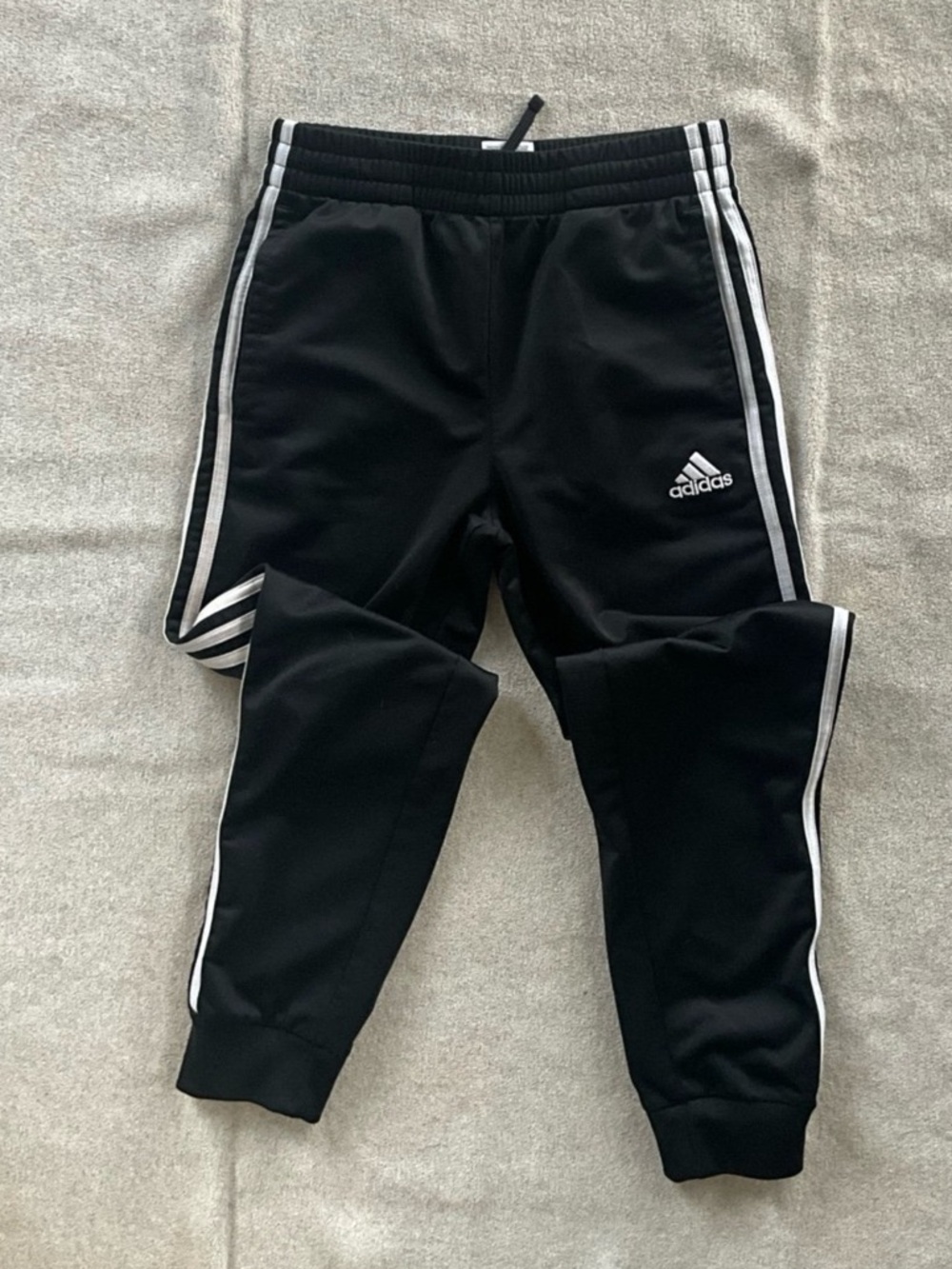 adidas Black Joggers with White Side Stripes
